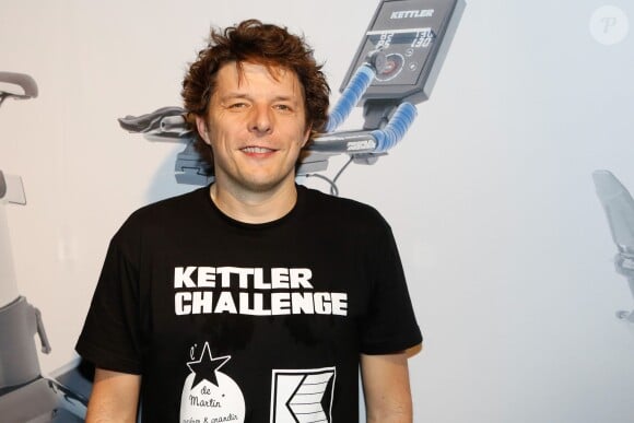 Sylvain Charley (RTL) lors du Kettler Challenge au profit de l'association "L'étoile de Martin" à l'hôtel Molitor à Paris, le 1er décembre 2014