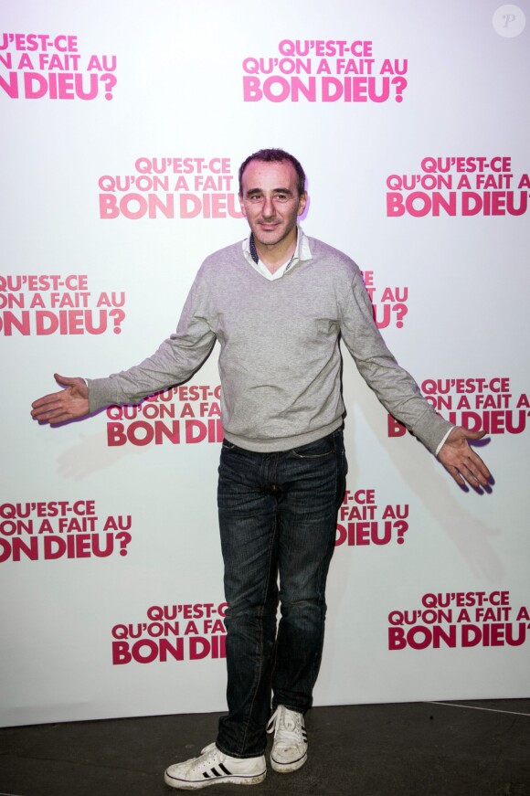 Elie Semoun lors de la soirée "Qu'est-ce qu'on a fait au bon Dieu" au Showcase, Paris, le 8 décembre 2014.