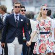 Pierre Casiraghi et sa compagne Beatrice Borromeo - Grand Prix de Formule 1 de Monaco le 25 mai 2014.