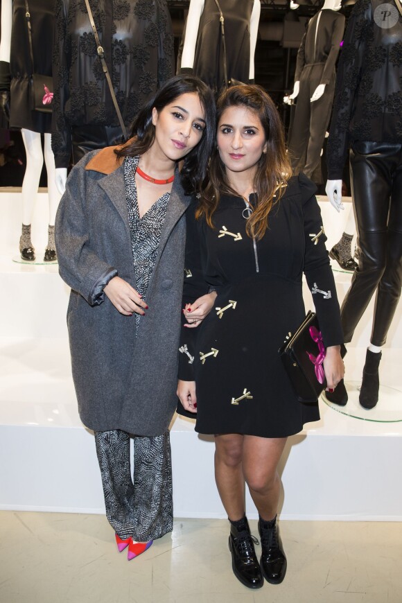 Leïla Bekhti et Géraldine Nakache - Présentation du sac "Balloon Dog" de Jeff Koons pour H&M au centre Pompidou à Paris le 9 décembre 2014.