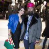 Sébastien Tellier et sa femme Amandine de la Richardière - Présentation du sac "Balloon Dog" de Jeff Koons pour H&M au centre Pompidou à Paris le 9 décembre 2014.