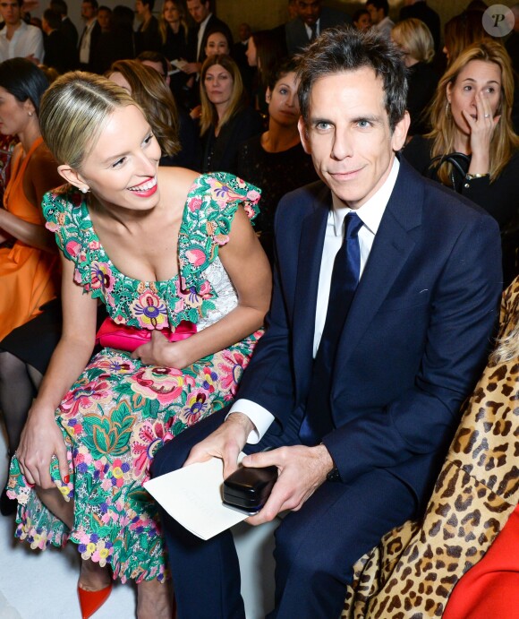 Karolina Kurkova et Ben Stiller assistent à la présentation de la collection New York Haute Couture de Valentino au Whitney Museum. New York, le 10 décembre 2014.