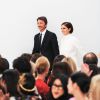 Pierpaolo Piccioli et Maria Grazia Chiuri lors de la présentation de leur collection New York Haute Couture de Valentino au Whitney Museum. New York, le 10 décembre 2014.