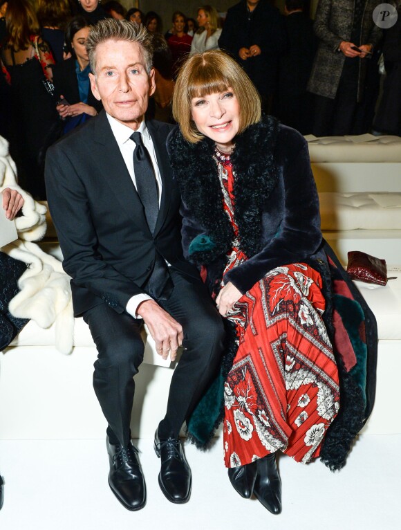 Calvin Klein et Anna Wintour assistent à la présentation de la collection New York Haute Couture de Valentino au Whitney Museum. New York, le 10 décembre 2014.