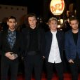 One Direction (Zayn Malik, Harry Styles, Niall Horan et Liam Payne), sur le tapis rouge de la 16e édition des NRJ Music Awards à Cannes, le samedi 13 décembre 2014.