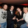 Exclusif - Valérie Damidot, sa fille Roxanne, son fils Norman, et son compagnon Régis - Valérie Damidot aux platines du restaurant La Gioia lors de la soirée "Les musiques de la Gioia" à Paris, le 17 décembre 2014. 