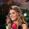 Miss France 2015 Camille Cerf lors de l'émission de radio : "La matinale Spéciale Noël sur RFM" dans les studios de RFM à Paris, le 19 décembre 2014. 