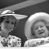 La princesse Diana et la reine mère Elizabeth en 1986 à Ascot