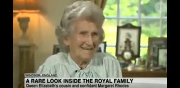 Margaret Rhodes, cousine d'Elizabeth II, lors d'une interview en 2013