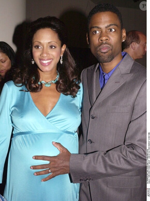 Chris Rock et sa femme enceinte, le 6 juin 2002  