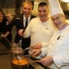 Exclusif -Tony Gomes ( Ambassadeur du Fouquet's), Jean Marie Bigard et Jean Yves Leuranguer ( Le chef du Fouquet's Paris) au restaurant le Fouquet's à Paris Le 26 décembre 2014.
