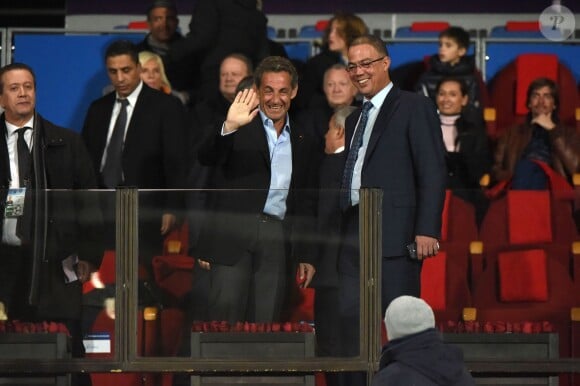 Nicolas Sarkozy assiste au match amical PSG - Inter de Milan à Marrakech le 30 décembre 2014.