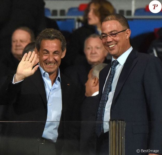 Nicolas Sarkozy assiste au match amical PSG - Inter de Milan à Marrakech le 30 décembre 2014.