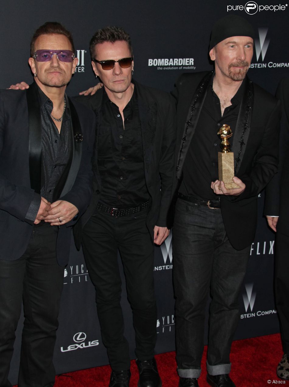  Le groupe U2 apr&amp;egrave;s les Golden Globe Awards &amp;agrave; Los Angeles, le 12 janvier 2014. 