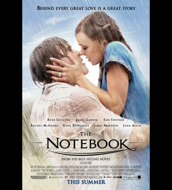 Affiche du film N'oublie jamais (The Notebook), adapté du roman de Nicholas Sparks, Les Pages de notre amour