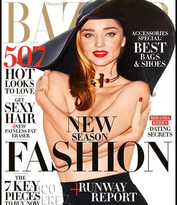 Miranda Kerr en couverture de Harper's Bazaar