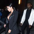 Kim Kardashian et son mari Kanye West vont dîner au restaurant à New York, le 8 janvier 2015.