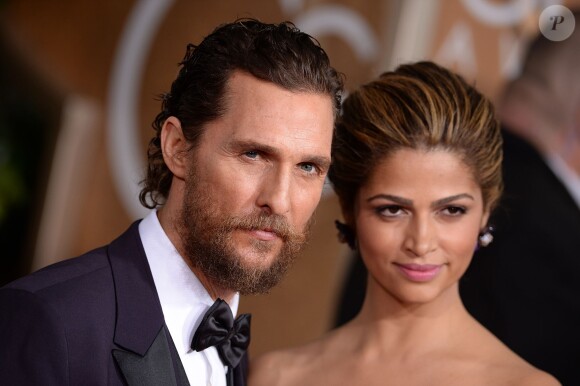 Matthew McConaughey et Camila Alves lors des Golden Globe Awards 2015.