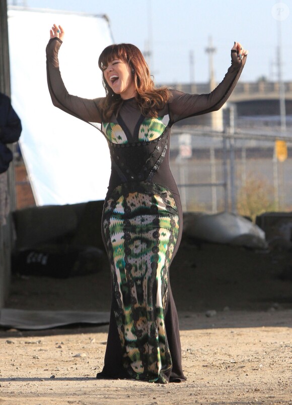 Kelly Clarkson tourne un nouveau clip à Los Angeles le 28 avril 2012
