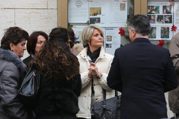 Maria, l'amie de Anita Ekberg - Obsèques de Anita Ekberg en présence de sa famille et ses proches en l'église évangélique allemande à Rome, le 14 janvier 2015.