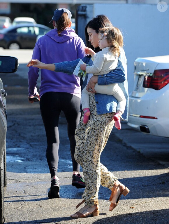 Exclusif - L'actrice Jenna Dewan emmène sa fille Everly à un cours d'éveil à Los Angeles, le 14 janvier 2015.