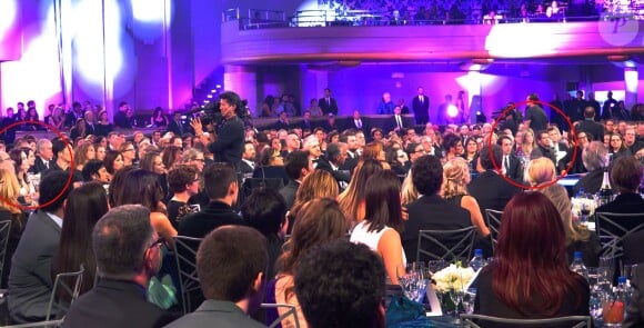 Exclusif - Angelina Jolie et Jennifer Aniston assises à 3 tables d'écart lors de la cérémonie des Critics Choice Awards à Hollywood, le 15 janvier 2015. C'est la première fois que les deux femmes assistent au même évènement en 6 ans !