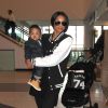 Ciara et son fils Future à l'aéroport de Los Angeles, le 15 janvier 2015.