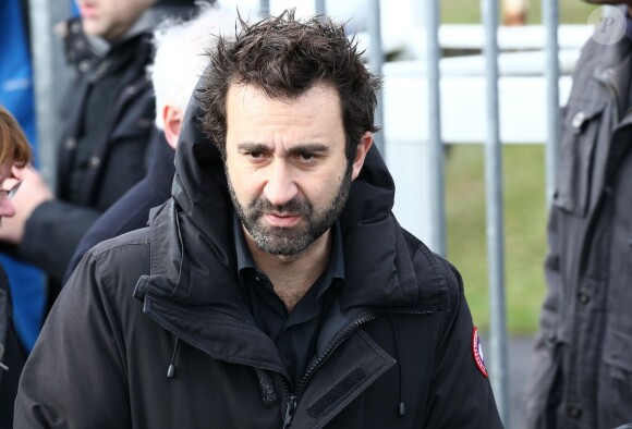 Mathieu Madénian - Obsèques du dessinateur Charb (Stéphane Charbonnier) au parc des expositions à Pontoise (Val-d'Oise), le 16 janvier 2015. Il fait partie des 12 personnes tuées lors de l'attaque terroriste au siège de Charlie Hebdo, le 7 janvier 2015.