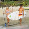 Semi-Exclusif - La jolie Victoria Silvstedt passe ses vacances avec un ami à Saint-Barthélémy, le 9 janvier 2015