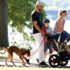 Gisele Bündchen, Tom Brady et leurs enfants John, Benjamin et Vivian à Boston, le 23 août 2014