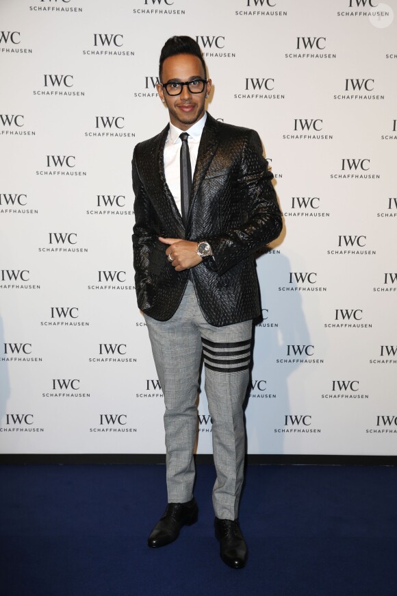 Lewis Hamilton assiste à la soirée IWC Schaffhausen lors du Salon International de la Haute Horlogerie (SIHH) à Genève. Le 20 janvier 2015.