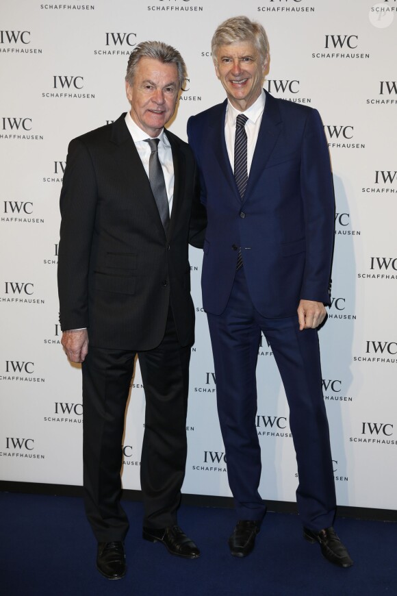 Ottmar Hitzfeld et Arsène Wenger assistent à la soirée IWC Schaffhausen lors du Salon International de la Haute Horlogerie (SIHH) à Genève. Le 20 janvier 2015.