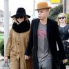 Ashlee Simpson (enceinte) et son mari Evan Ross se baladent dans les rues de Los Angeles, le 20 janvier 2015