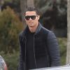 Exclusif - Cristiano Ronaldo (Real Madrid) est allé chercher son fils Cristiano Jr. à l'école à Madrid, le 21 janvier 2015.