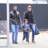 Exclusif - Cristiano Ronaldo est allé chercher son fils Cristiano Ronaldo Jr. à l'école à Madrid, le 21 janvier 2015.