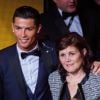 Cristiano Ronaldo, sa mère Dolores et son fils Cristiano Ronaldo Junior - Gala FIFA Ballon d'Or 2014 à Zurich, le 12 janvier 2015.