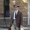 Steven Spielberg dirige Mark Rylance pour son prochain film "Untitled Cold War Project" à Astoria Park, dans New York le 15 septembre 2014  
