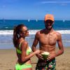 Vanessa Lawrens et Julien Guirado en vacances à Punta Cana. Le couple semble plus amoureux que jamais. Janvier 2015.