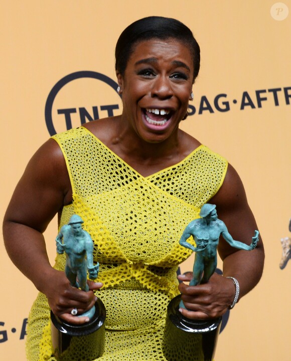 Uzo Aduba à la 21e cérémonie des Screen Actors Guild Awards remis au Shrine Auditorium à Los Angeles, le 25 janvier 2015.