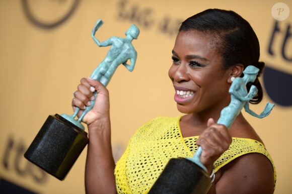 Uzo Aduba à la 21e cérémonie des Screen Actors Guild Awards remis au Shrine Auditorium à Los Angeles, le 25 janvier 2015.