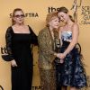 Debbie Reynolds et sa fille Carrie Fisher à la 21e cérémonie des Screen Actors Guild Awards remis au Shrine Auditorium à Los Angeles, le 25 janvier 2015.