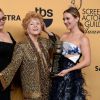 Debbie Reynolds et Carrie Fisher à la 21e cérémonie des Screen Actors Guild Awards remis au Shrine Auditorium à Los Angeles, le 25 janvier 2015.