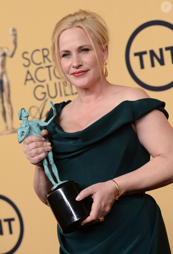 Patricia Arquette à la 21e cérémonie des Screen Actors Guild Awards remis au Shrine Auditorium à Los Angeles, le 25 janvier 2015.