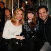 Lilou Fogli, Delphine McCarty et son mari Christophe Michalak assistent au défilé Alexis Mabille haute couture printemps-été 2015 à la Fondation Mona Bismarck. Paris, le 26 janvier 2015.