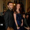 Audrey Marnay et son fiancé Virgile Bramly assistent au défilé Alexis Mabille haute couture printemps-été 2015 à la Fondation Mona Bismarck. Paris, le 26 janvier 2015.