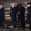 Le roi Philippe et la reine Mathilde de Belgique à Auschwitz-Birkenau le 27 janvier 2015 lors de la cérémonie pour les 70 ans de la libération du camp de concentration et d'extermination