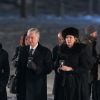 Le roi Philippe et la reine Mathilde de Belgique à Auschwitz-Birkenau le 27 janvier 2015 lors de la cérémonie pour les 70 ans de la libération du camp de concentration et d'extermination