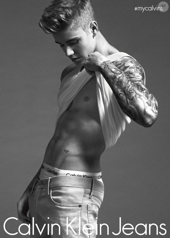 Justin Bieber nouvelle égérie pour la publicité Calvin Klein le 7 janvier 2015.  