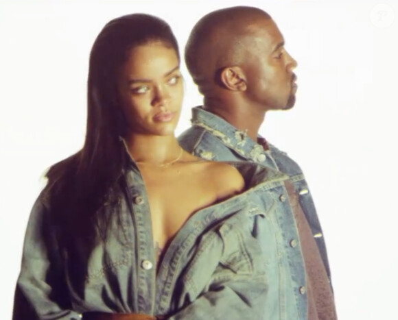 Rihanna et Kanye West sur le tournage du clip de FourFiveSeconds, réalisé par Inez et Vinoodh, janvier 2015.