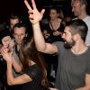 Jean-Luc Reichmann, Luka Karabatic - Les champions du monde de handball fêtent leur victoire au VIP Room à Paris le 2 février 2015. 